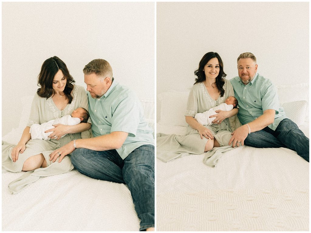 mom and dad with newborn baby boy