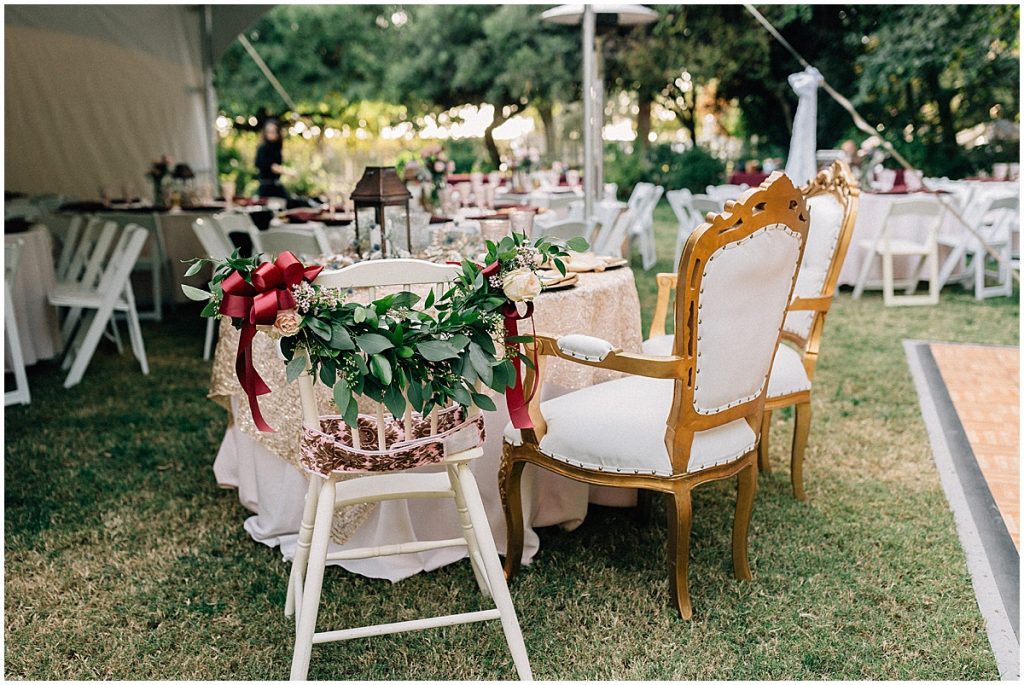 daughter chair at bride and groom table