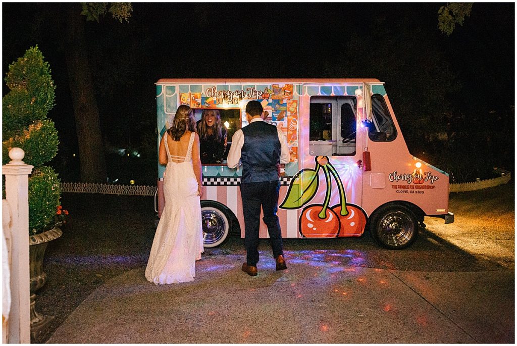 ice cream truck at wedding reception