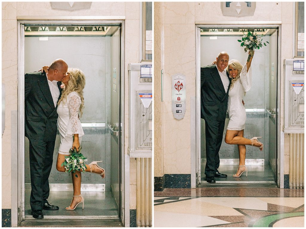 court house wedding elevator photo